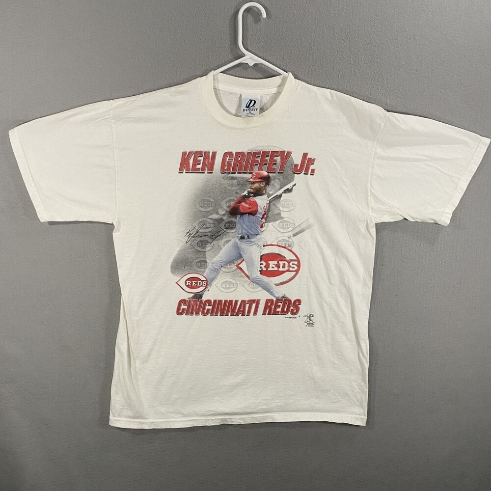 Vintage Ken Griffey Jr Cincinnati Reds Baseball 2000 Y2K Dynasty T Shirt Size XL